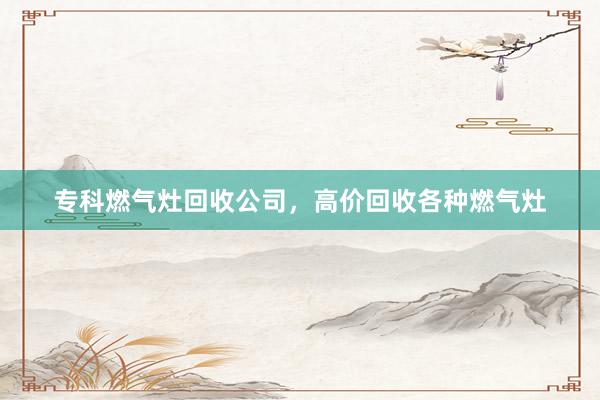 专科燃气灶回收公司，高价回收各种燃气灶