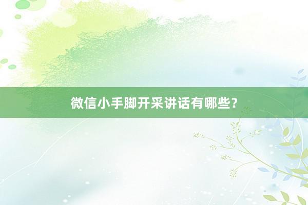 微信小手脚开采讲话有哪些？